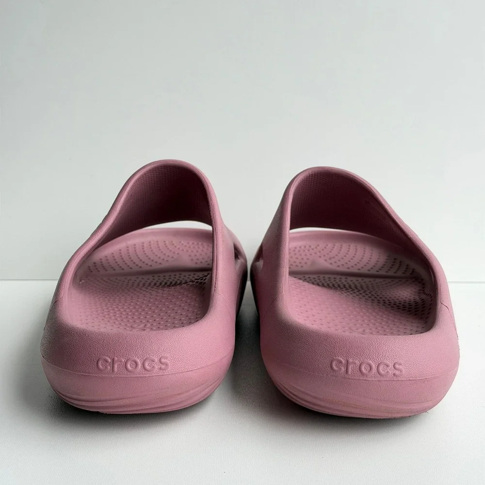 Crocs Mellow Recovery Slides Mens 13 Pink Comfort LightRide Foam Sandals